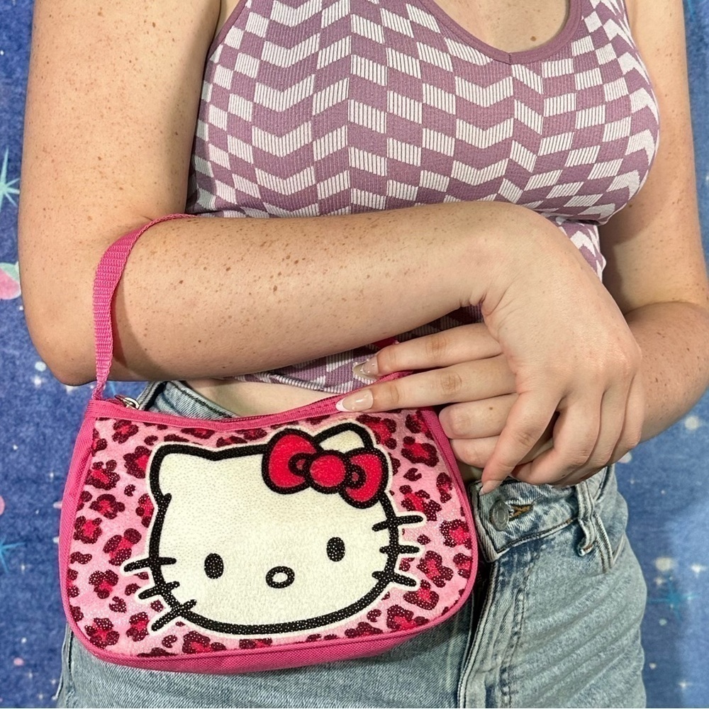 Hello Kitty Sanrio 2014 pink leopard print mini bag purse FAB Starpoint - Picture 13 of 16